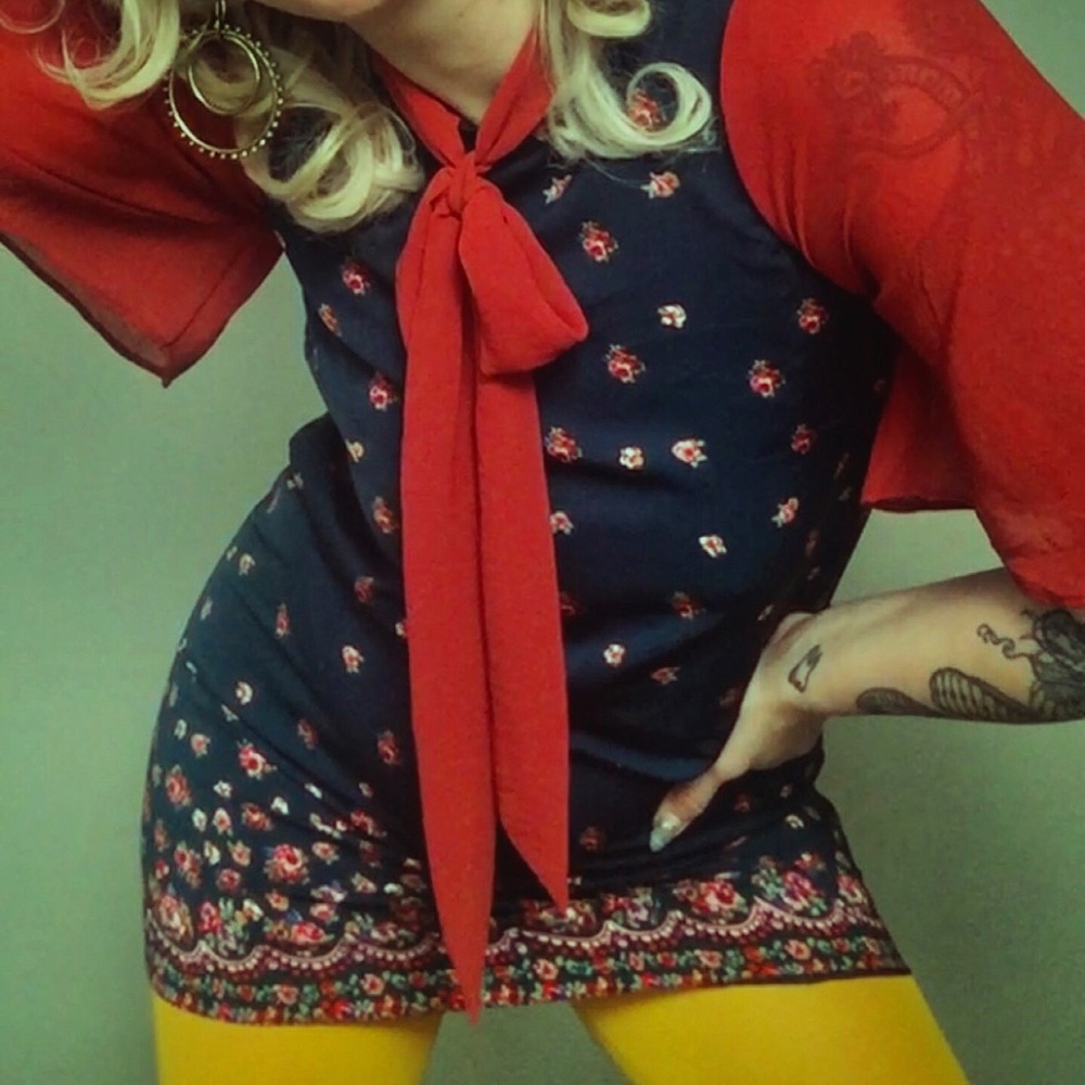 Floral silk mini dress